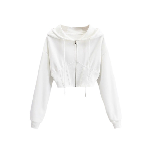 Sport hooded zipper hoodie coat lady