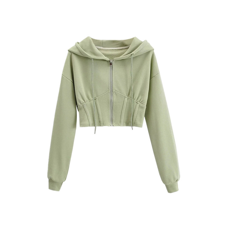 Sport hooded zipper hoodie coat lady