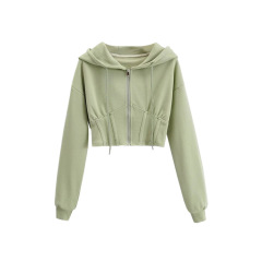 Sport hooded zipper hoodie coat lady