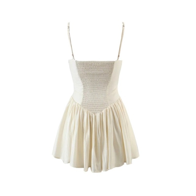 Sexy pleated strapless halter dress