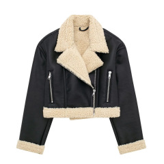 Vintage double-sided fleece leather jacket