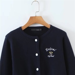 Mi embroidery high waist short cardigan top