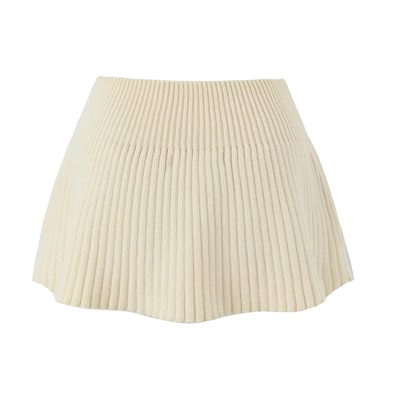 All-in-one short bractee-A-line knit skirt