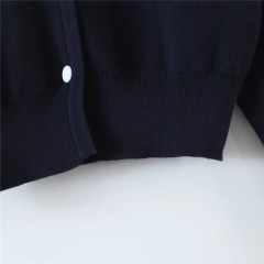 Mi embroidery high waist short cardigan top