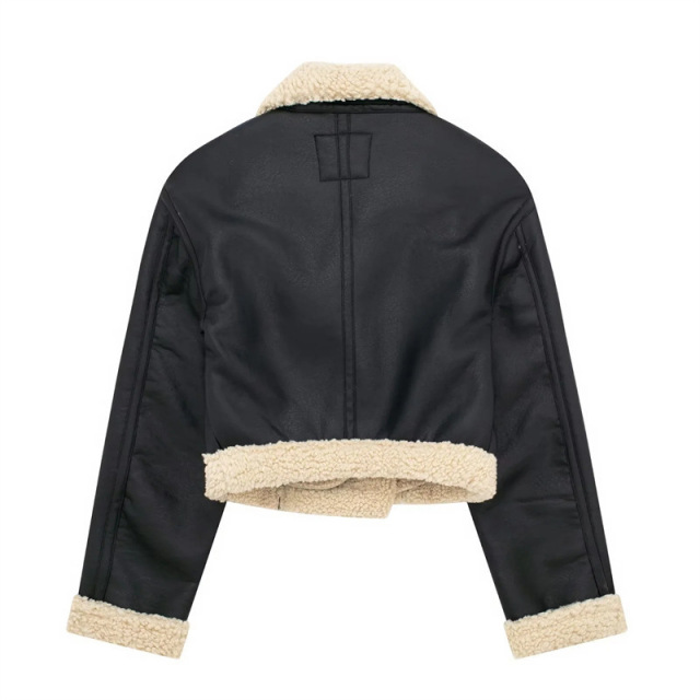 Vintage double-sided fleece leather jacket