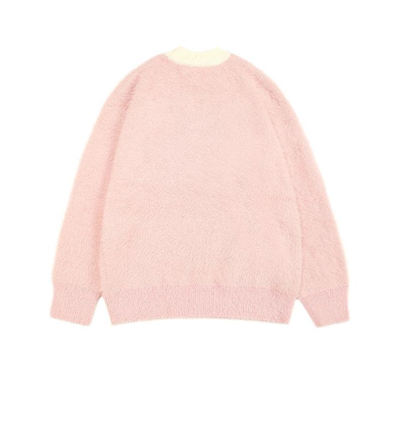 Dopamine vintage cartoon couple crew-neck knitwear