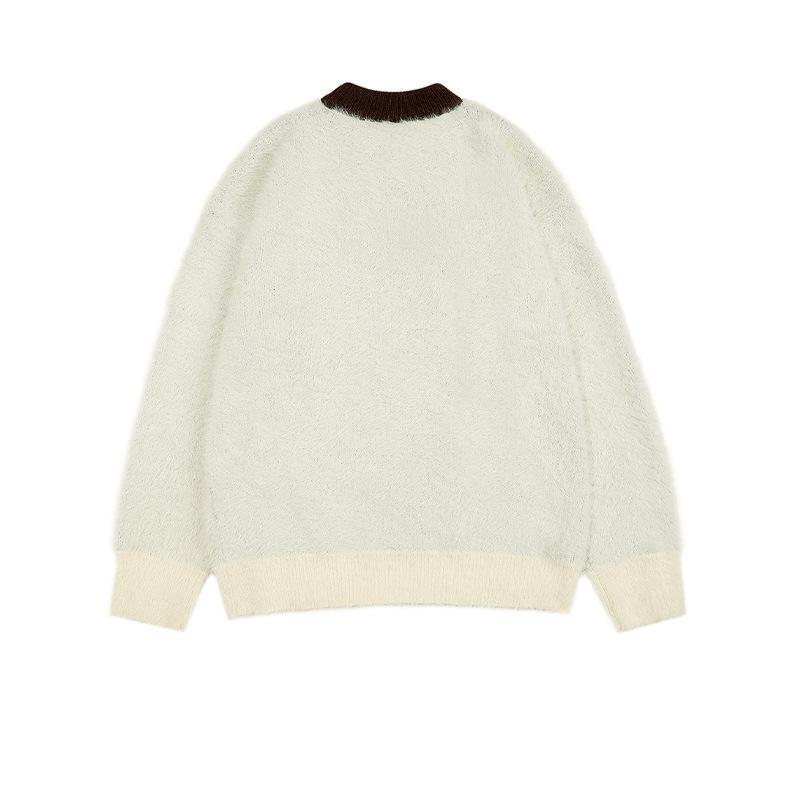 Dopamine vintage cartoon couple crew-neck knitwear