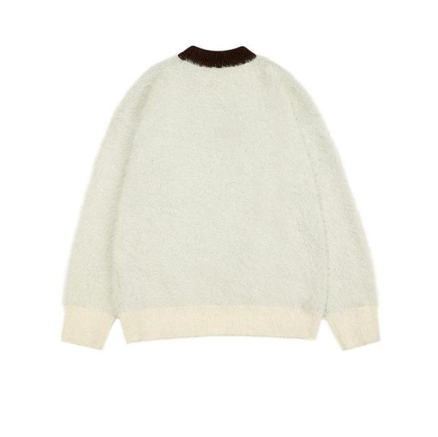 Dopamine vintage cartoon couple crew-neck knitwear