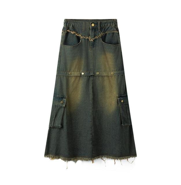 Vintage cargo denim dress