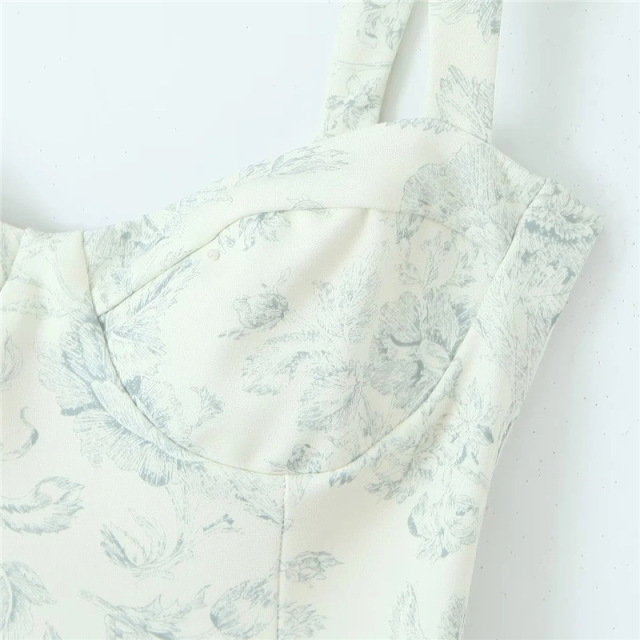 Romantic floral print slip dress