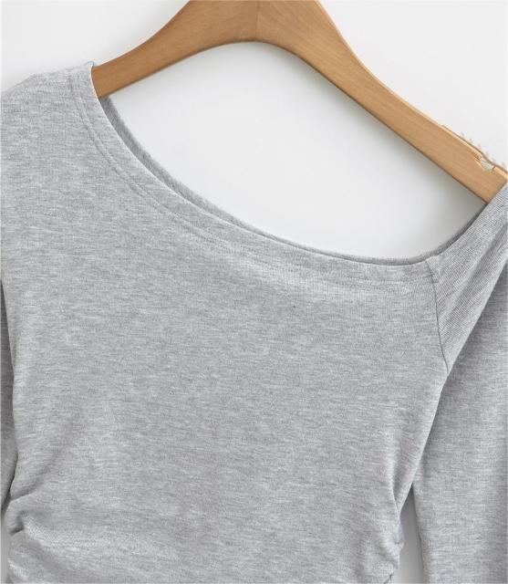 Sexy off-the-shoulder slant neck bodice top