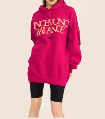 Vintage letter pattern printed hooded high street couple hoodie