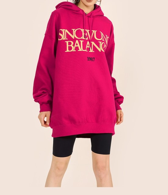 Vintage letter pattern printed hooded high street couple hoodie