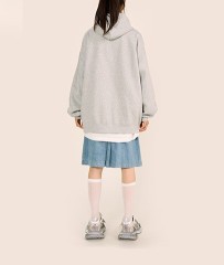 Vintage letter pattern printed hooded high street couple hoodie