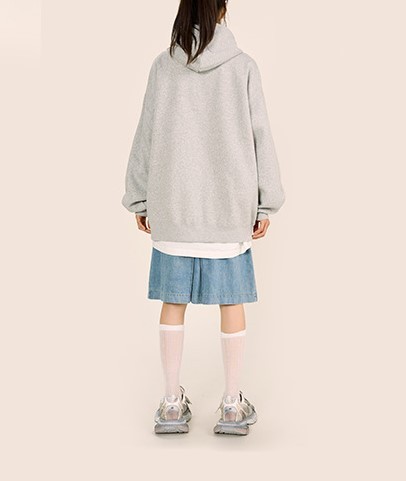 Vintage letter pattern printed hooded high street couple hoodie