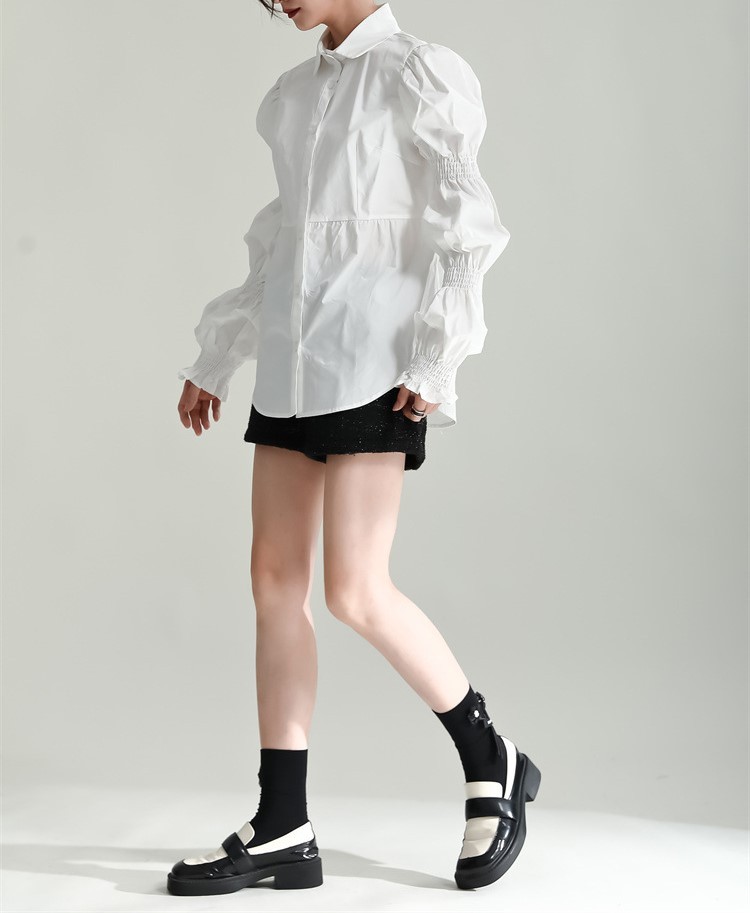 Bubble sleeve petal sleeve shirt for women