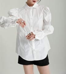 Bubble sleeve petal sleeve shirt for women