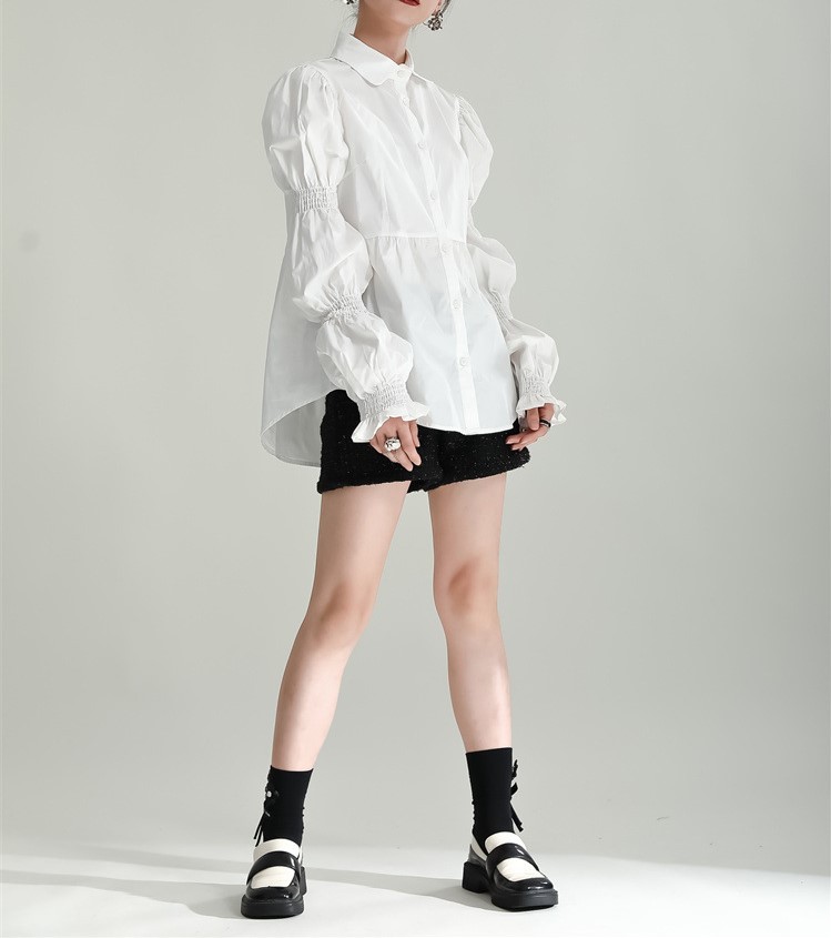 Bubble sleeve petal sleeve shirt for women