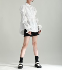 Bubble sleeve petal sleeve shirt for women
