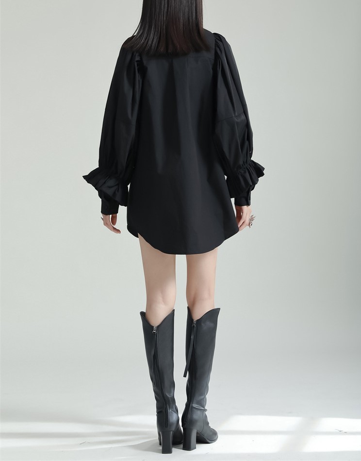 Lantern shaped long sleeved shirt for women