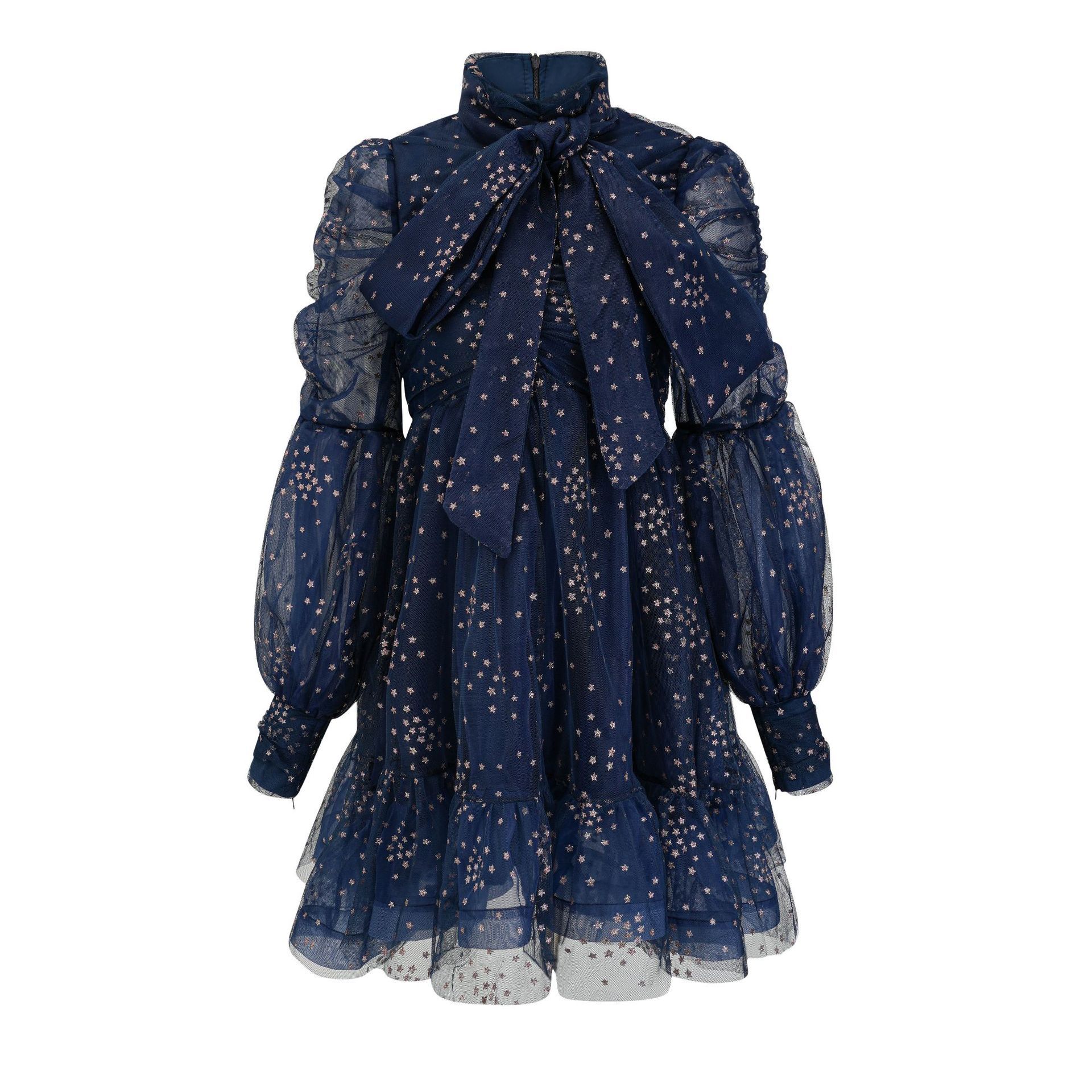 Mesh skirt with star pattern dress