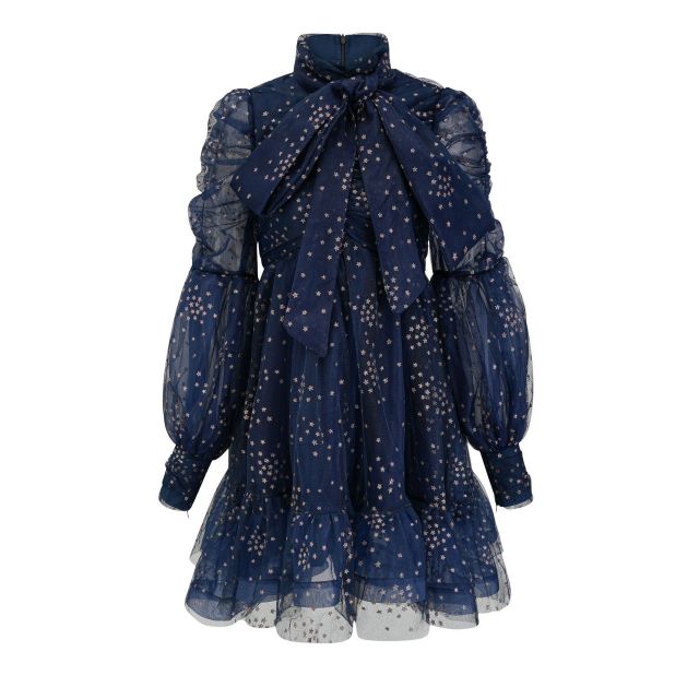 Mesh skirt with star pattern dress