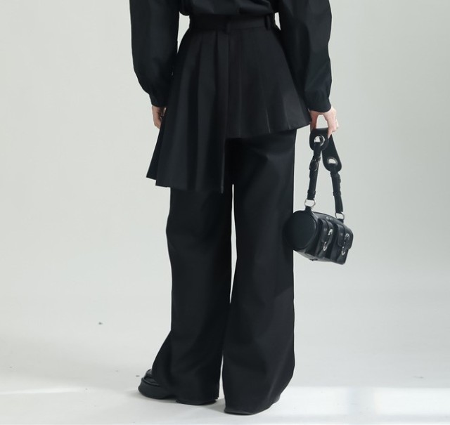 Splicing pleated suit casual pants