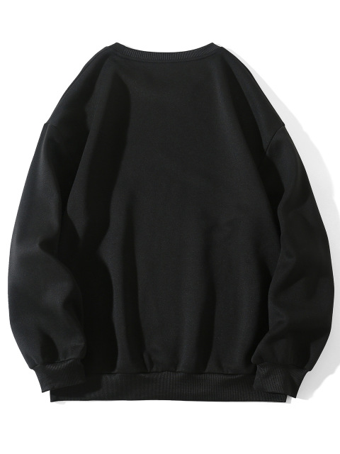 Round neck printed casual hoodie