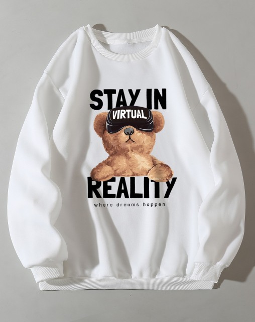 Round necked plush hoodie for women