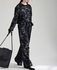Two piece set of hoodies and straight leg pants