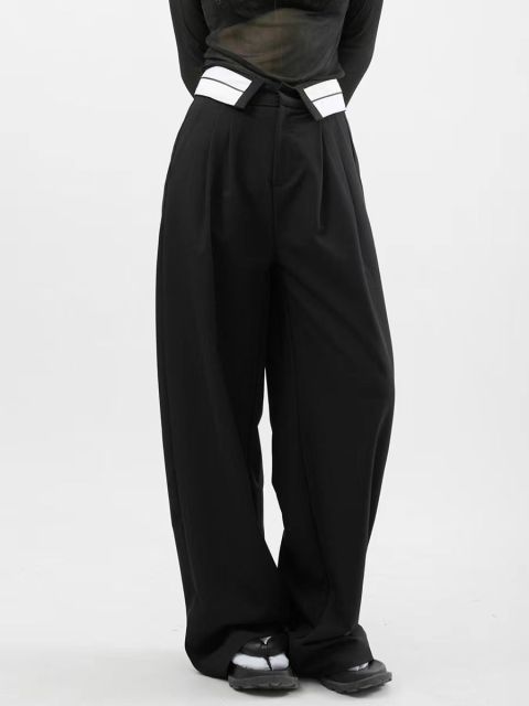High waisted suit pants