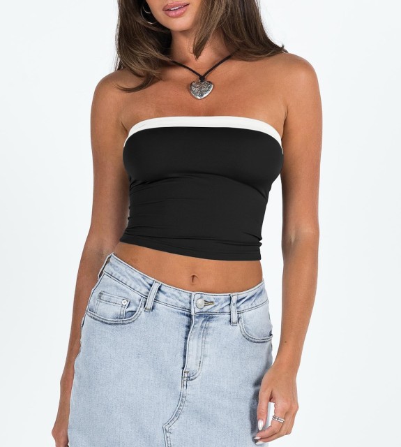 Slim fit bottom vest Y2K top