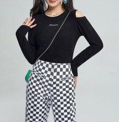 Long sleeved warm knit bottom sweater