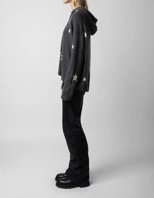 Loose knit hooded sweater