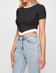Knitted short sleeved T-shirt