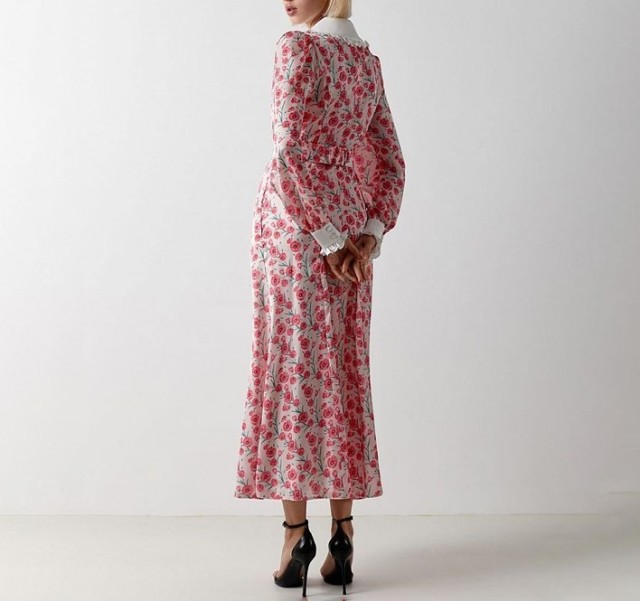 Printed long sleeved dress