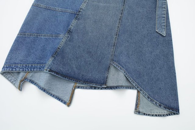 Mid length denim skirt