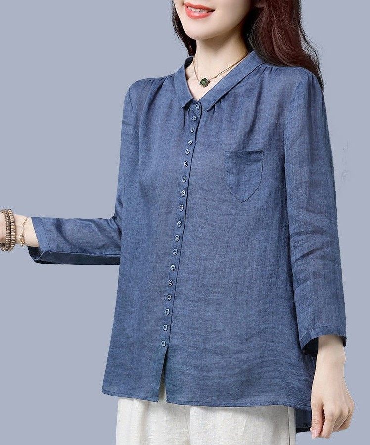 Long High end cotton and linen shirts