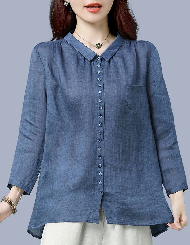 Long High end cotton and linen shirts