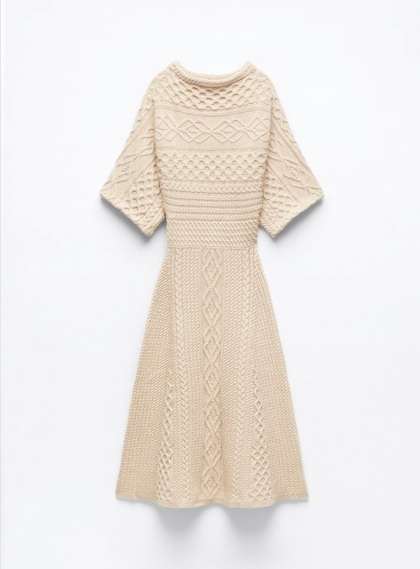 Knitted buttocks sweater long skirt