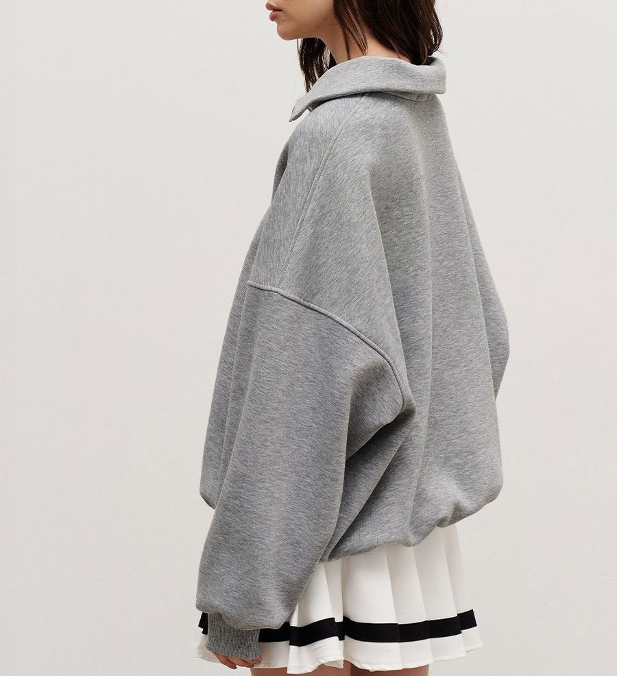 Neutral style street zippered hoodie