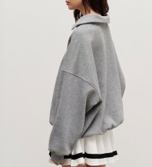 Neutral style street zippered hoodie