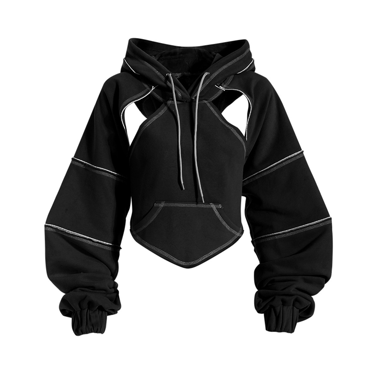 Short hooded hoodie for women