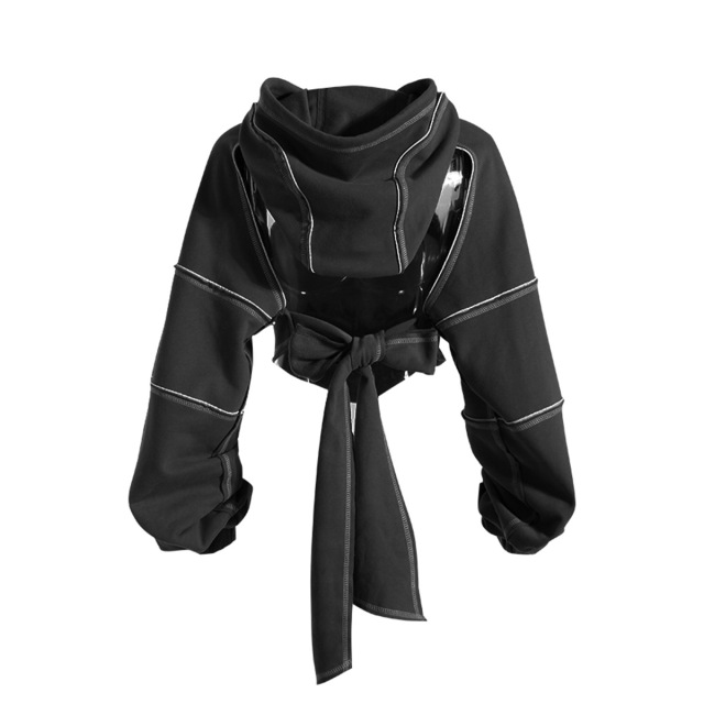 Short hooded hoodie for women