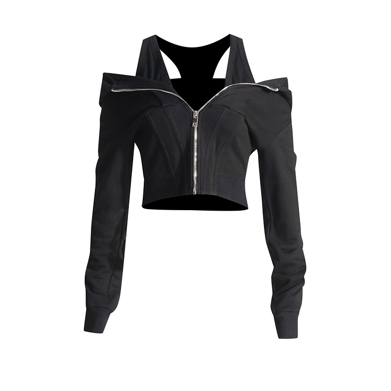 Sexy waist tied hoodie short hoodie for women