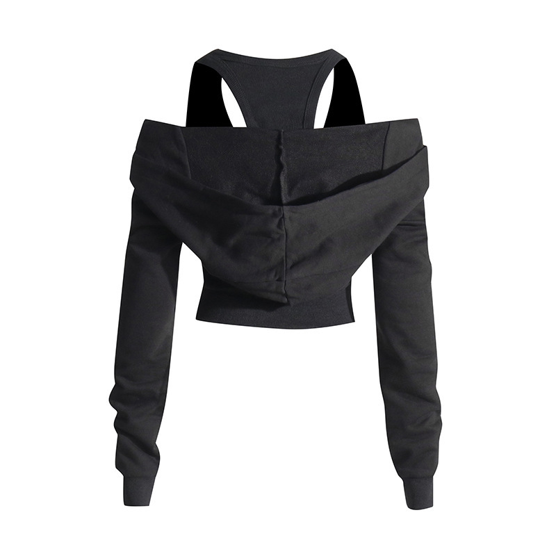 Sexy waist tied hoodie short hoodie for women