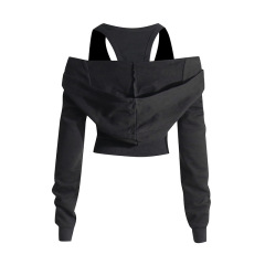 Sexy waist tied hoodie short hoodie for women