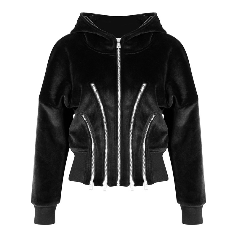 Golden velvet hoodie