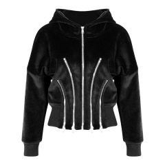 Golden velvet hoodie
