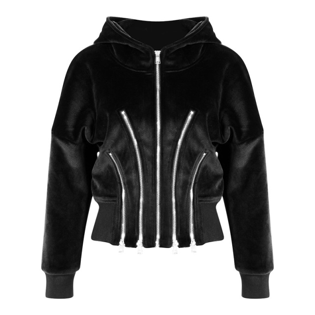 Golden velvet hoodie